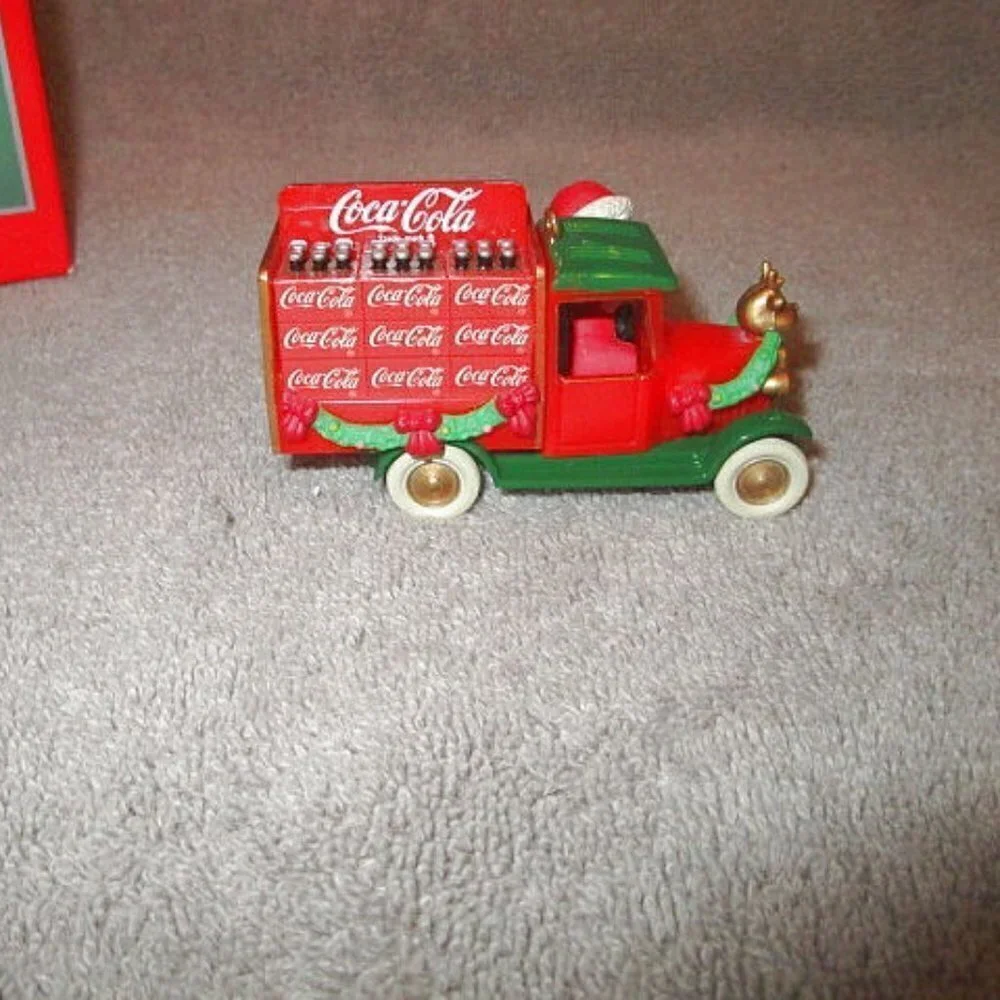 1994 Vtg Coca Cola On The Road Christmas Ornament Santa's Truck Enesco 592528